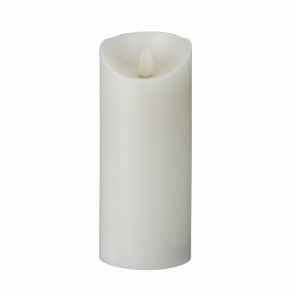 Fire Tek White Plastic Flameless Pillar Candle - Real Wax, Programmable - 3" x 3" x 7" - 1 count box