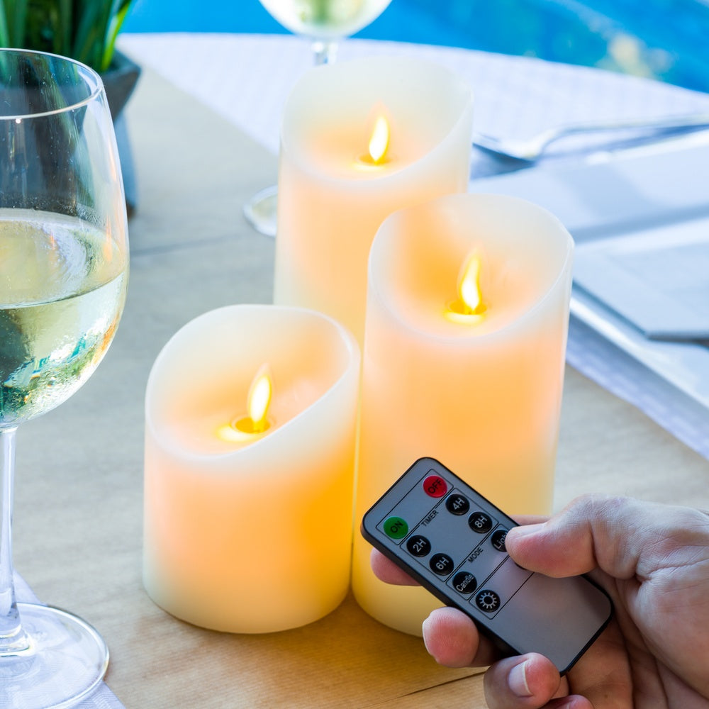 Fire Tek White Plastic Remote Control - For Flameless Pillar Candle - 3 1/2" x 1 1/4" - 1 count box