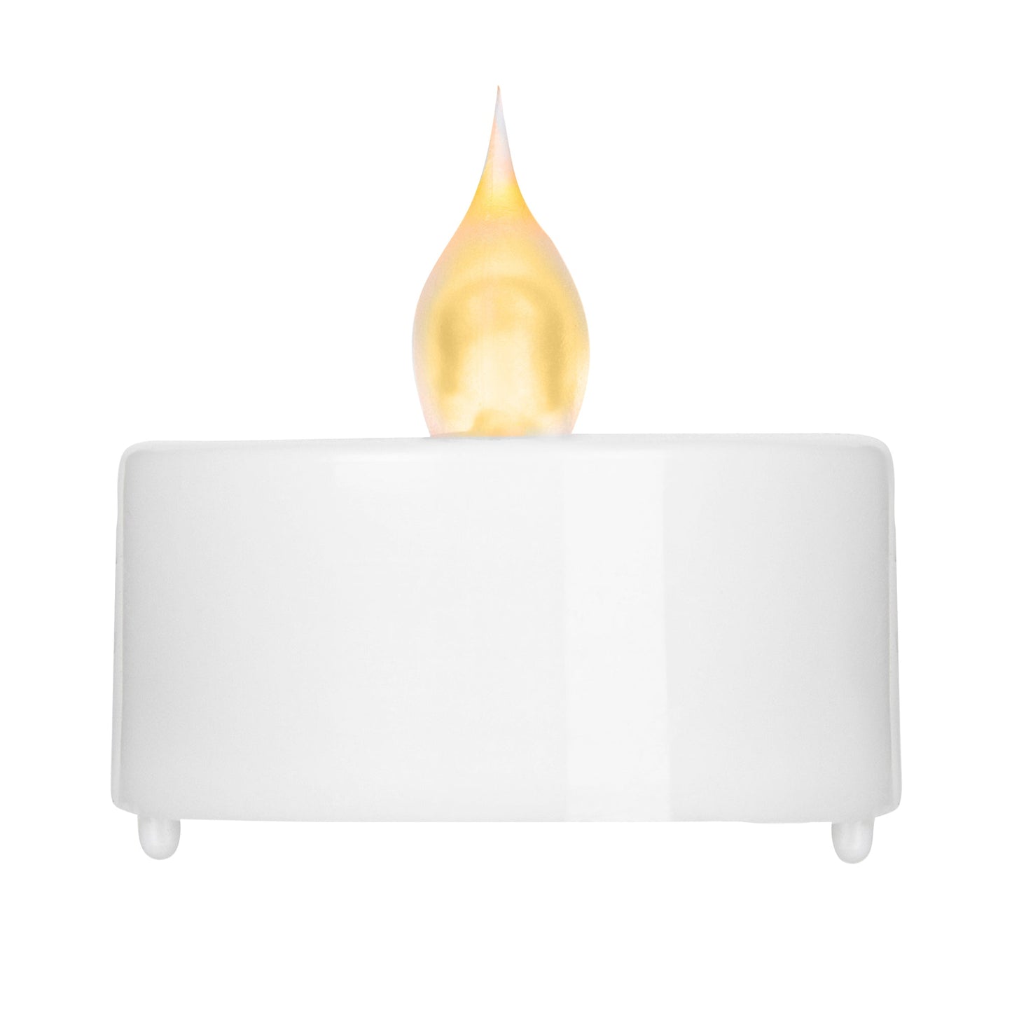 Fire Tek White Plastic Flameless Tea Candle - 1 1/2" x 1 1/2" x 1 1/4" - 10 count box
