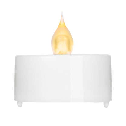 Fire Tek White Plastic Flameless Tea Candle - 1 1/2" x 1 1/2" x 1 1/4" - 10 count box