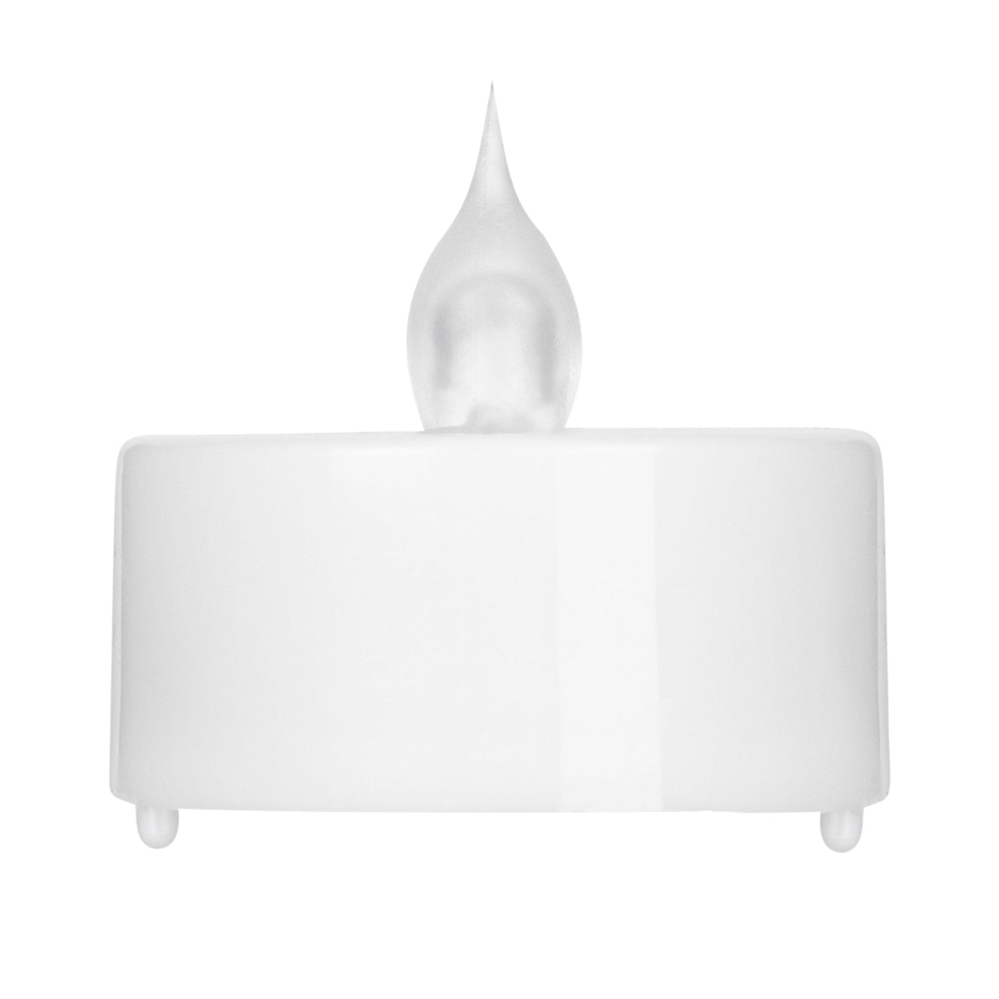 Fire Tek White Plastic Flameless Tea Candle - 1 1/2" x 1 1/2" x 1 1/4" - 10 count box