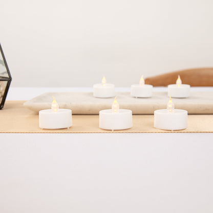 Fire Tek White Plastic Flameless Tea Candle - 1 1/2" x 1 1/2" x 1 1/4" - 10 count box