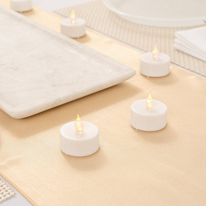 Fire Tek White Plastic Flameless Tea Candle - 1 1/2" x 1 1/2" x 1 1/4" - 10 count box