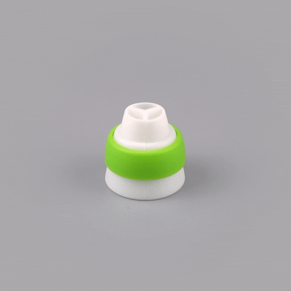Pastry Tek Round White Plastic Tri-Color Russian Piping Tip Coupler - 1 count box