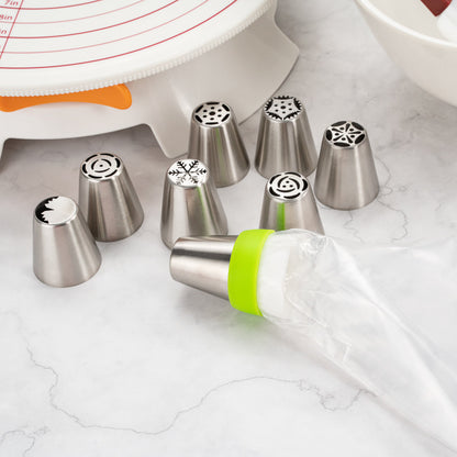 Pastry Tek Round White Plastic Tri-Color Russian Piping Tip Coupler - 1 count box