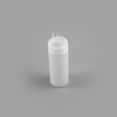Sauce Tek 12 oz Clear Plastic All-Purpose Squeeze Bottle - with Triple Dispersion Tip - 6 count box