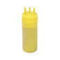 Sauce Tek 12 oz Yellow Plastic Mustard Squeeze Bottle - with Triple Dispersion Tip - 6 count box