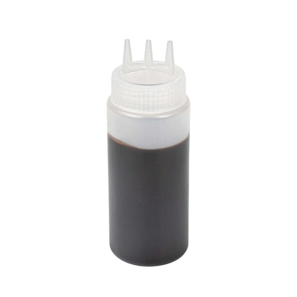 Sauce Tek 16 oz Clear Plastic All-Purpose Squeeze Bottle - with Triple Dispersion Tip - 6 count box
