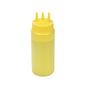 Sauce Tek 16 oz Yellow Plastic Mustard Squeeze Bottle - with Triple Dispersion Tip - 6 count box