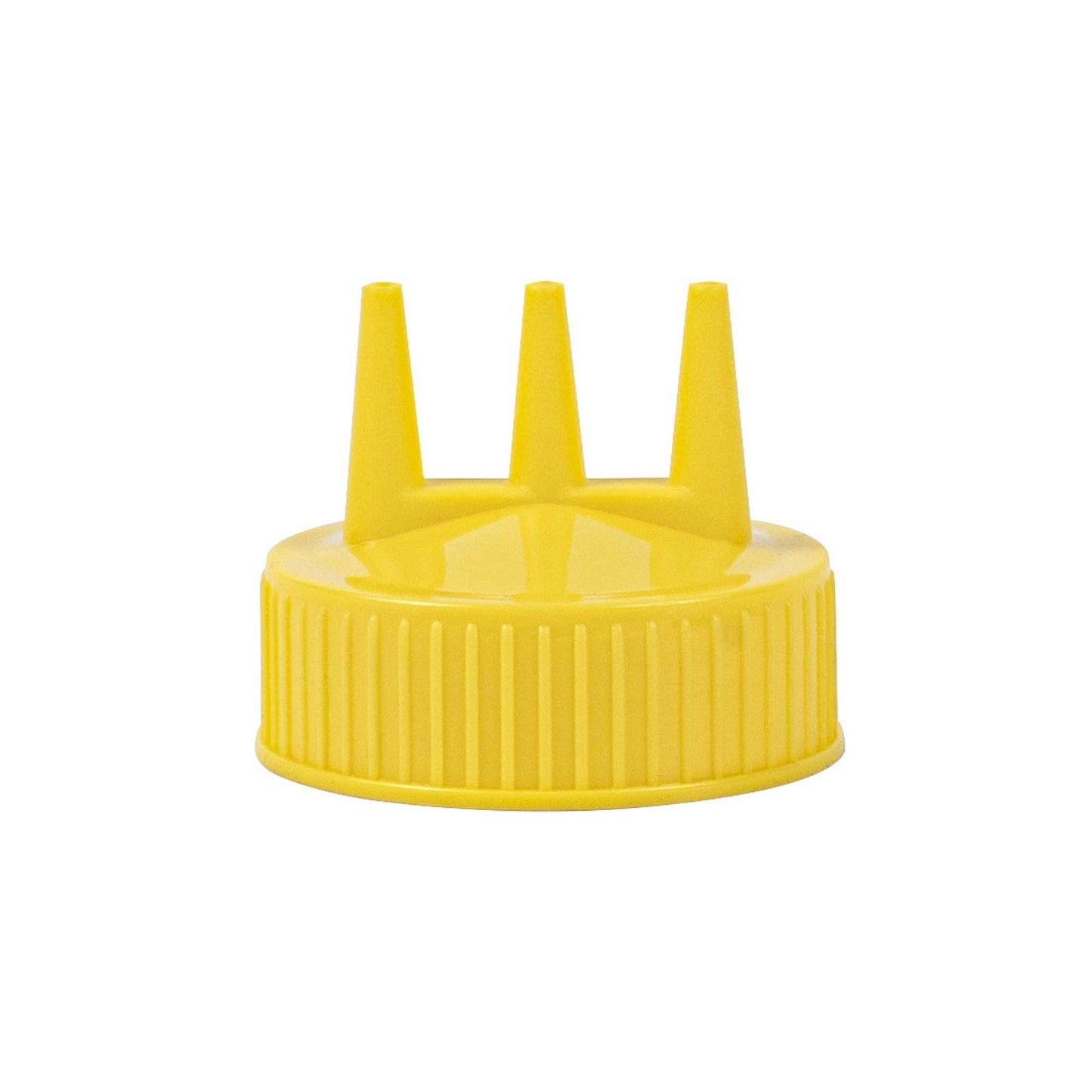 Sauce Tek 16 oz Yellow Plastic Mustard Squeeze Bottle - with Triple Dispersion Tip - 6 count box