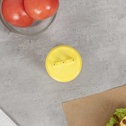 Sauce Tek 16 oz Yellow Plastic Mustard Squeeze Bottle - with Triple Dispersion Tip - 6 count box