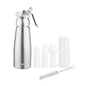 Whip Tek 0.5L Aluminum Whipped Cream Dispenser - with 3 Plastic Decorator Tips - 1 count box