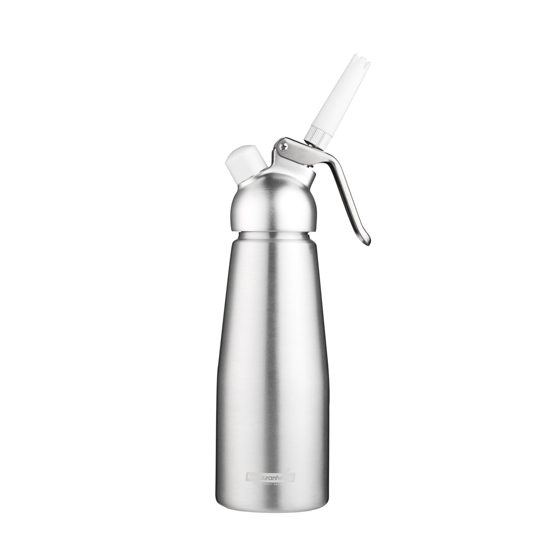 Whip Tek 0.5L Aluminum Whipped Cream Dispenser - with 3 Plastic Decorator Tips - 1 count box