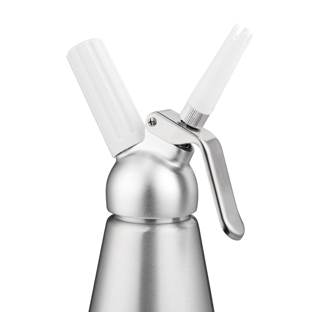 Whip Tek 0.5L Aluminum Whipped Cream Dispenser - with 3 Plastic Decorator Tips - 1 count box