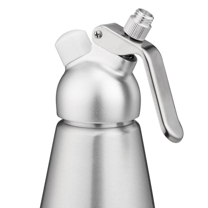 Whip Tek 1L Aluminum Whipped Cream Dispenser - with 3 Plastic Decorator Tips - 1 count box