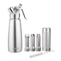 Whip Tek 0.5L Stainless Steel Professional Whipped Cream Dispenser - with 3 Decorator Tips - 1 count box
