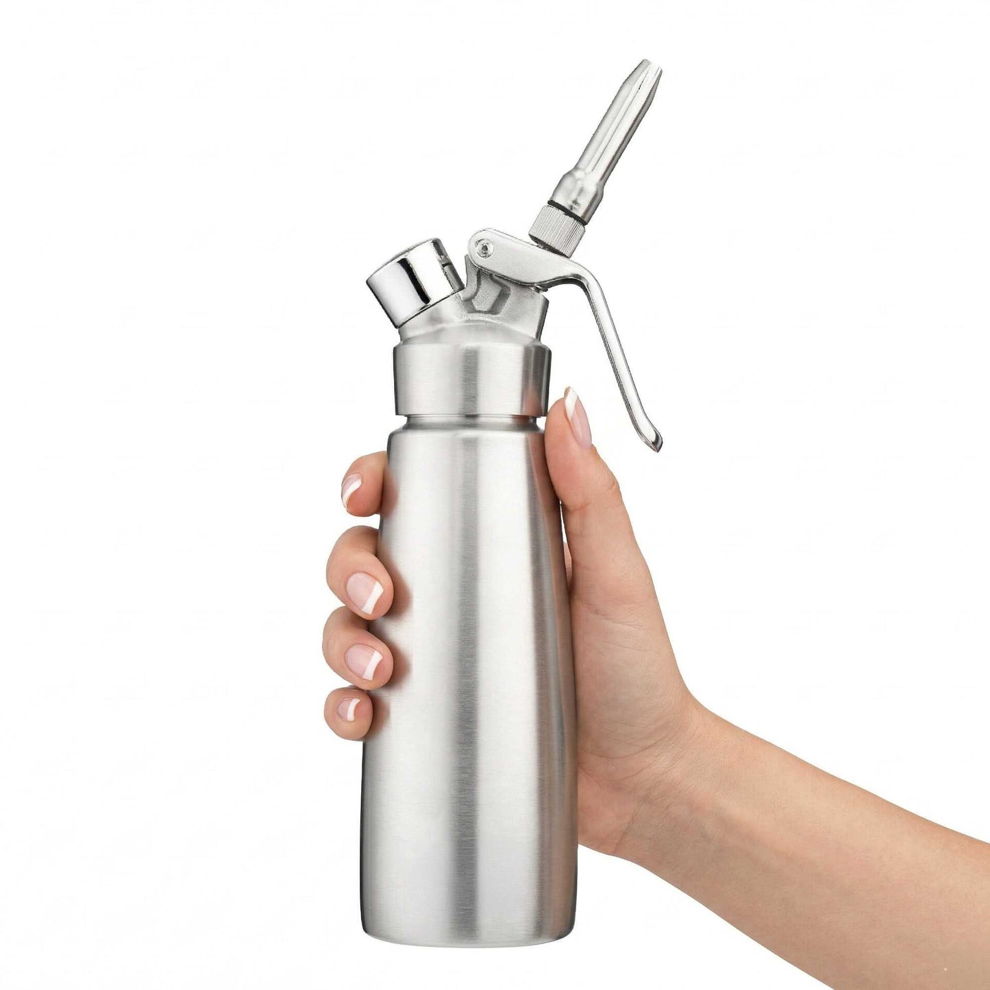 Whip Tek 0.5L Stainless Steel Professional Whipped Cream Dispenser - with 3 Decorator Tips - 1 count box