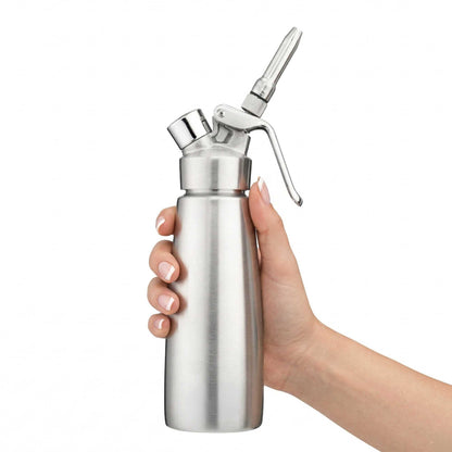 Whip Tek 0.5L Stainless Steel Professional Whipped Cream Dispenser - with 3 Decorator Tips - 1 count box