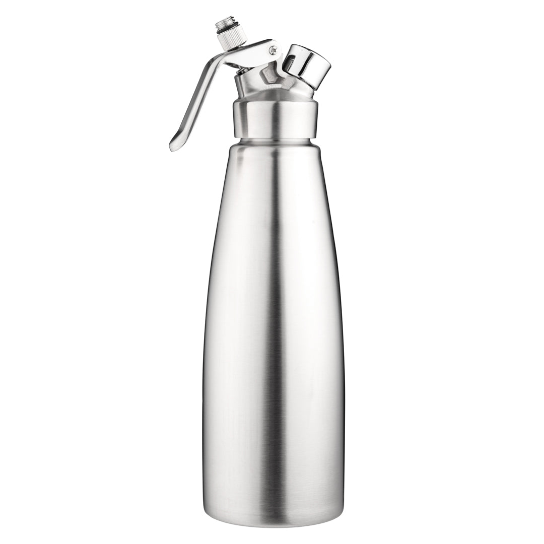 Whip Tek 1L Stainless Steel Professional Whipped Cream Dispenser - with 3 Decorator Tips - 1 count box