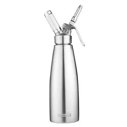 Whip Tek 1L Stainless Steel Professional Whipped Cream Dispenser - with 3 Decorator Tips - 1 count box