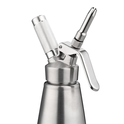 Whip Tek 1L Stainless Steel Professional Whipped Cream Dispenser - with 3 Decorator Tips - 1 count box