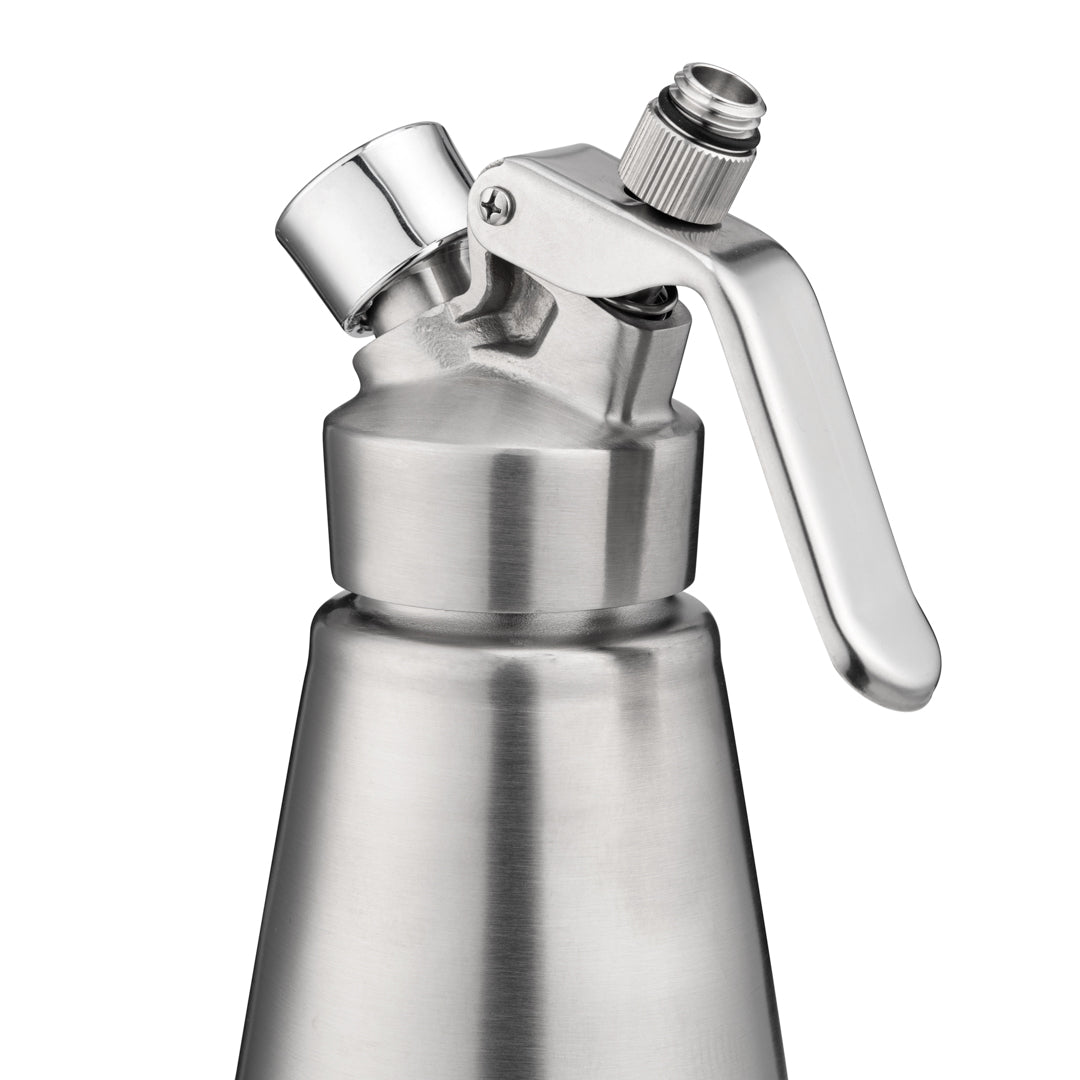 Whip Tek 1L Stainless Steel Professional Whipped Cream Dispenser - with 3 Decorator Tips - 1 count box