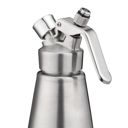 Whip Tek 1L Stainless Steel Professional Whipped Cream Dispenser - with 3 Decorator Tips - 1 count box
