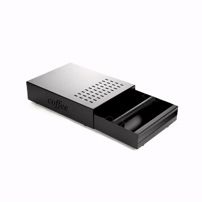 Restpresso Black Stainless Steel Coffee Knock Box Drawer - 13 1/2" x 9 3/4" x 3 3/4" - 1 count box