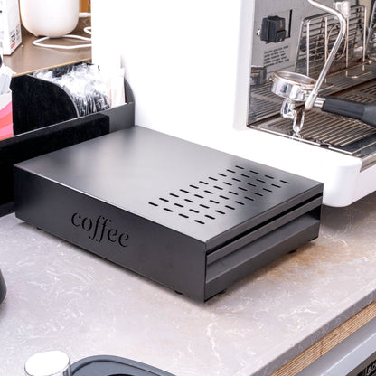Restpresso Black Stainless Steel Coffee Knock Box Drawer - 13 1/2" x 9 3/4" x 3 3/4" - 1 count box