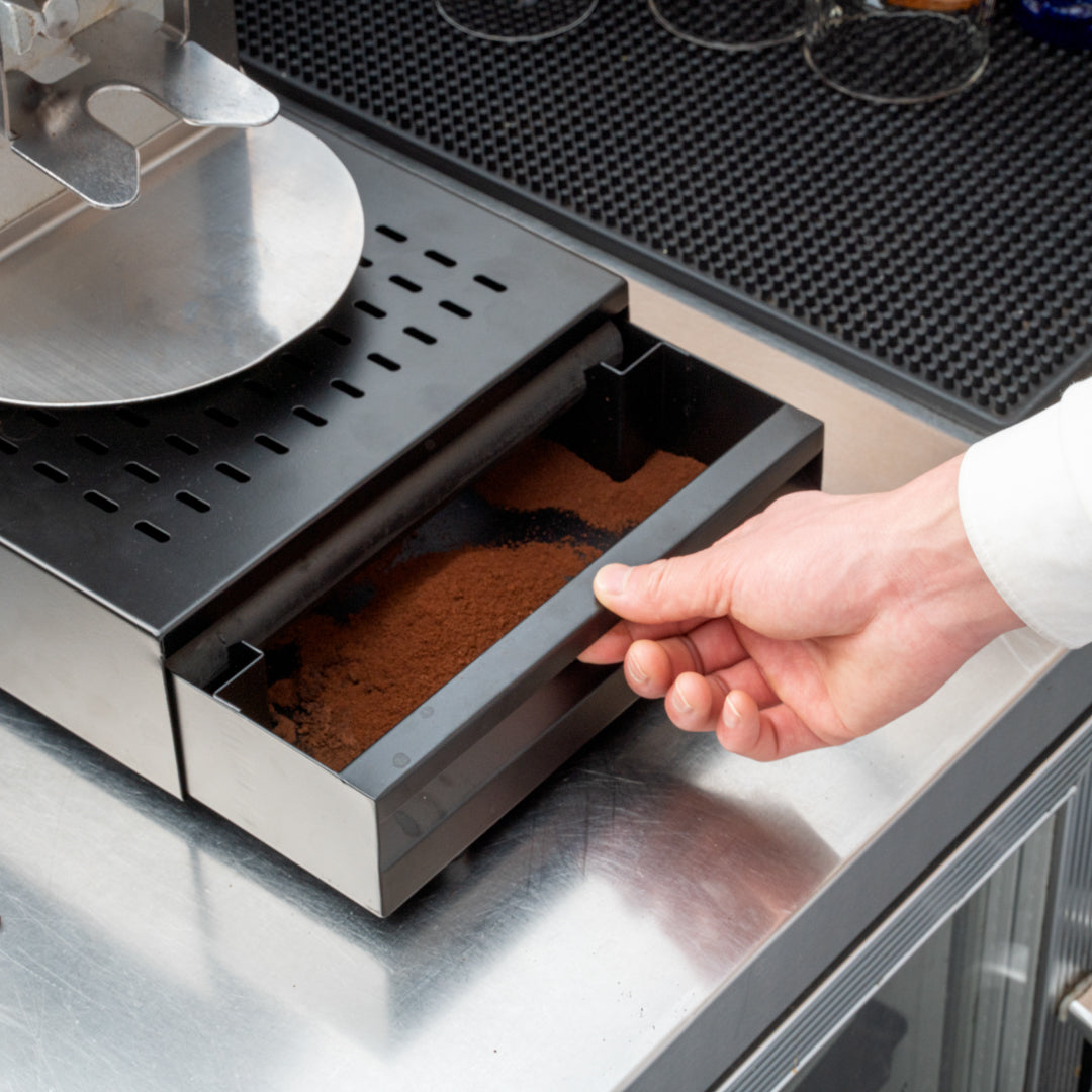 Restpresso Black Stainless Steel Coffee Knock Box Drawer - 13 1/2" x 9 3/4" x 3 3/4" - 1 count box