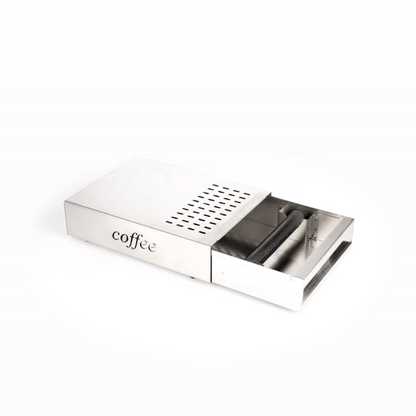 Restpresso Silver Stainless Steel Coffee Knock Box Drawer - 13 1/2" x 9 3/4" x 3 3/4" - 1 count box