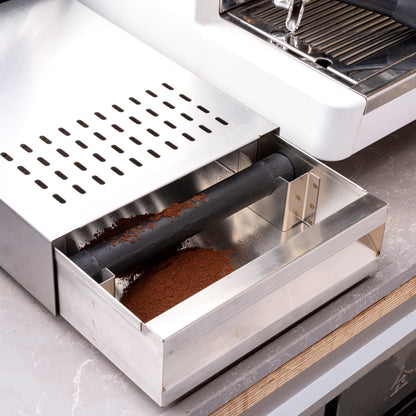 Restpresso Silver Stainless Steel Coffee Knock Box Drawer - 13 1/2" x 9 3/4" x 3 3/4" - 1 count box