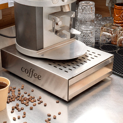 Restpresso Silver Stainless Steel Coffee Knock Box Drawer - 13 1/2" x 9 3/4" x 3 3/4" - 1 count box
