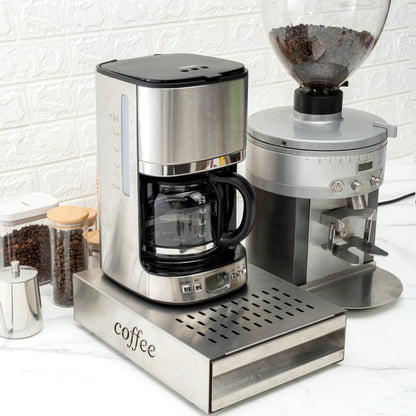 Restpresso Silver Stainless Steel Coffee Knock Box Drawer - 13 1/2" x 9 3/4" x 3 3/4" - 1 count box