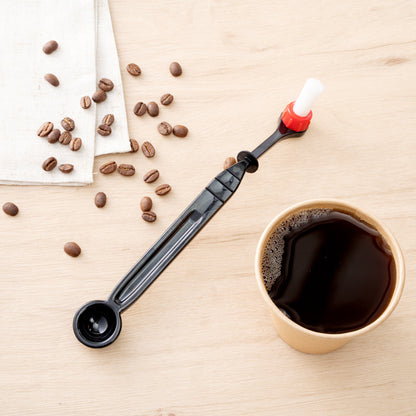 Restpresso Black Plastic Cleaning Brush and Spoon - for Espresso Machines - 8 3/4" x 1 1/4" x 1 1/4" - 1 count box