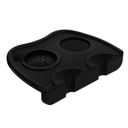 Restpresso Black Silicone Espresso Tamping Mat - Double - 8 1/4" x 5 3/4" x 1 1/2" - 1 count box
