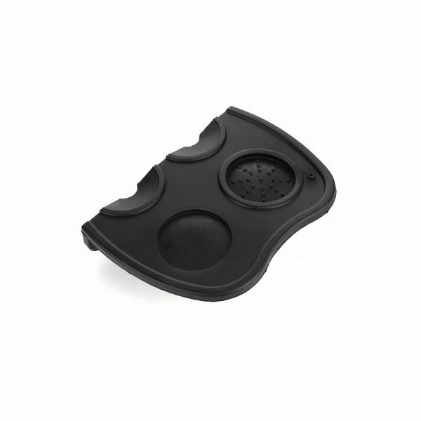 Restpresso Black Silicone Espresso Tamping Mat - Double - 8 1/4" x 5 3/4" x 1 1/2" - 1 count box