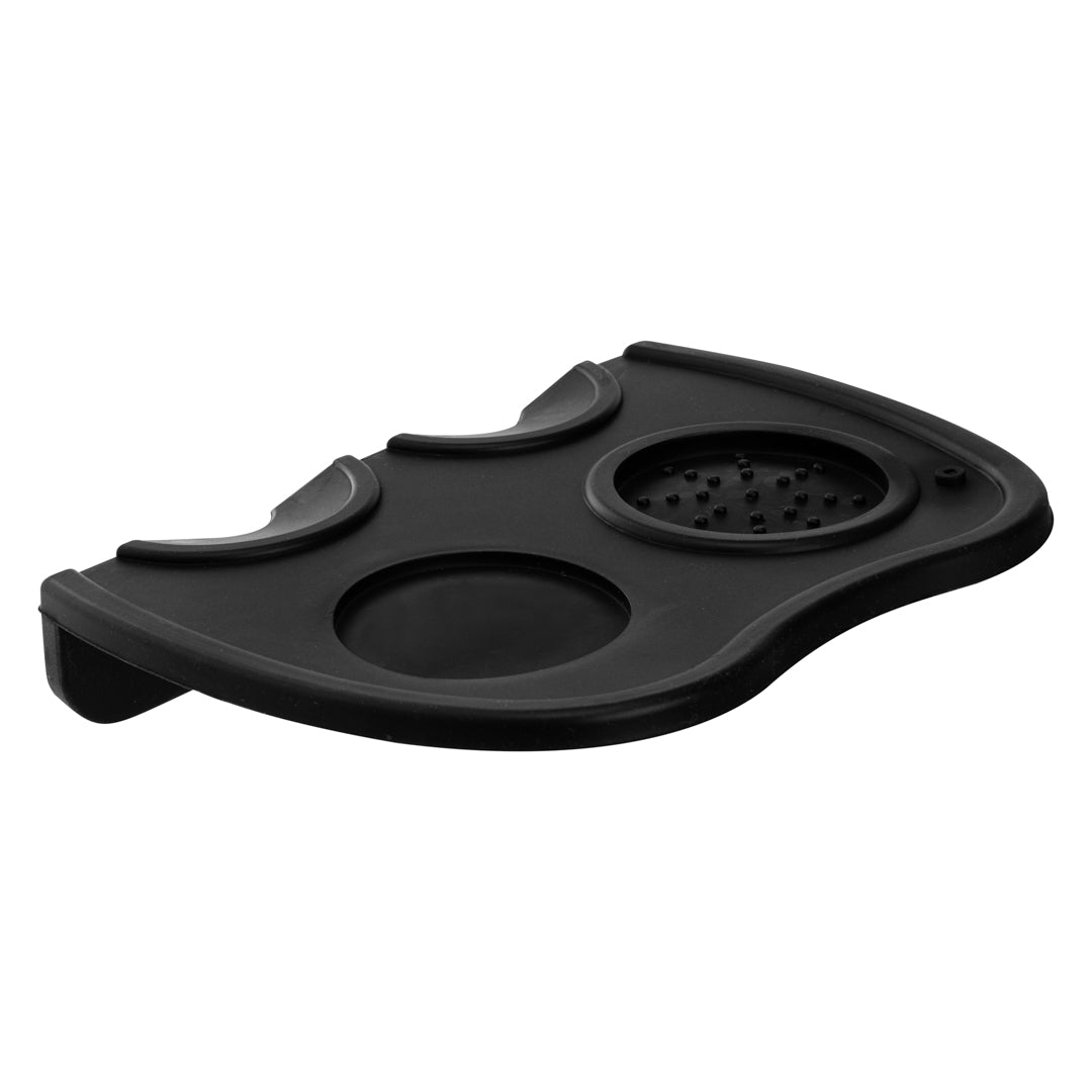 Restpresso Black Silicone Espresso Tamping Mat - Double - 8 1/4" x 5 3/4" x 1 1/2" - 1 count box