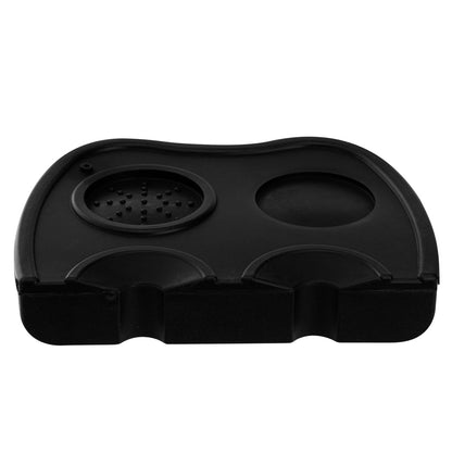 Restpresso Black Silicone Espresso Tamping Mat - Double - 8 1/4" x 5 3/4" x 1 1/2" - 1 count box