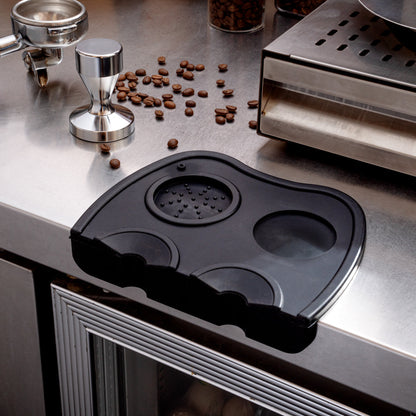 Restpresso Black Silicone Espresso Tamping Mat - Double - 8 1/4" x 5 3/4" x 1 1/2" - 1 count box