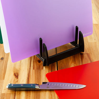 Chef 101 Black Plastic Collapsible Rack - For Flexible Cutting Board / Chopping Mat, 6 Slots - 9" x 9" x 6 1/2" - 1 count box