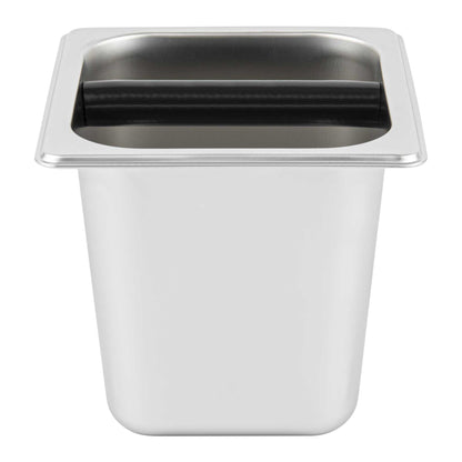 Restpresso Stainless Steel Deep Coffee / Espresso Knock Box - 7" x 6 1/2" x 6" - 1 count box