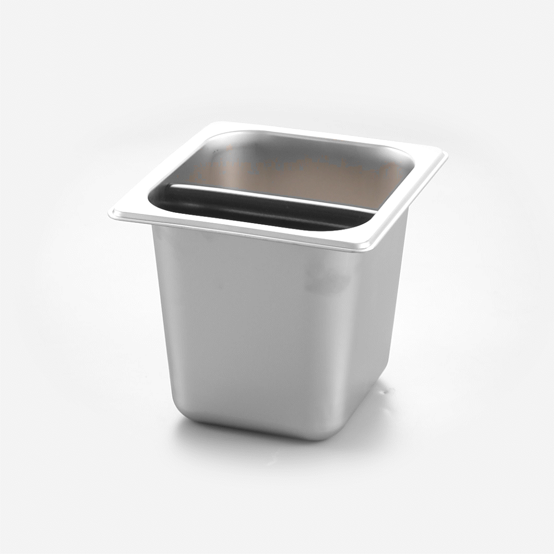 Restpresso Stainless Steel Deep Coffee / Espresso Knock Box - 7" x 6 1/2" x 6" - 1 count box