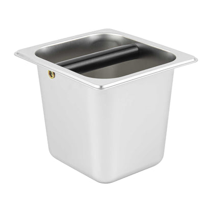 Restpresso Stainless Steel Deep Coffee / Espresso Knock Box - 7" x 6 1/2" x 6" - 1 count box