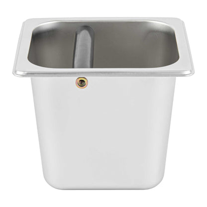 Restpresso Stainless Steel Deep Coffee / Espresso Knock Box - 7" x 6 1/2" x 6" - 1 count box