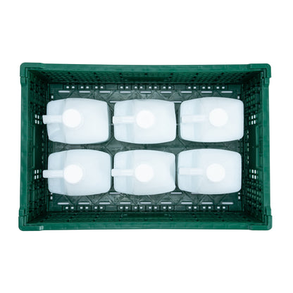 Cater Tek Rectangle Green Plastic 36L Collapsible Milk Crate - Stackable - 23 1/2" x 15 3/4" x 8 1/2" - 1 count box
