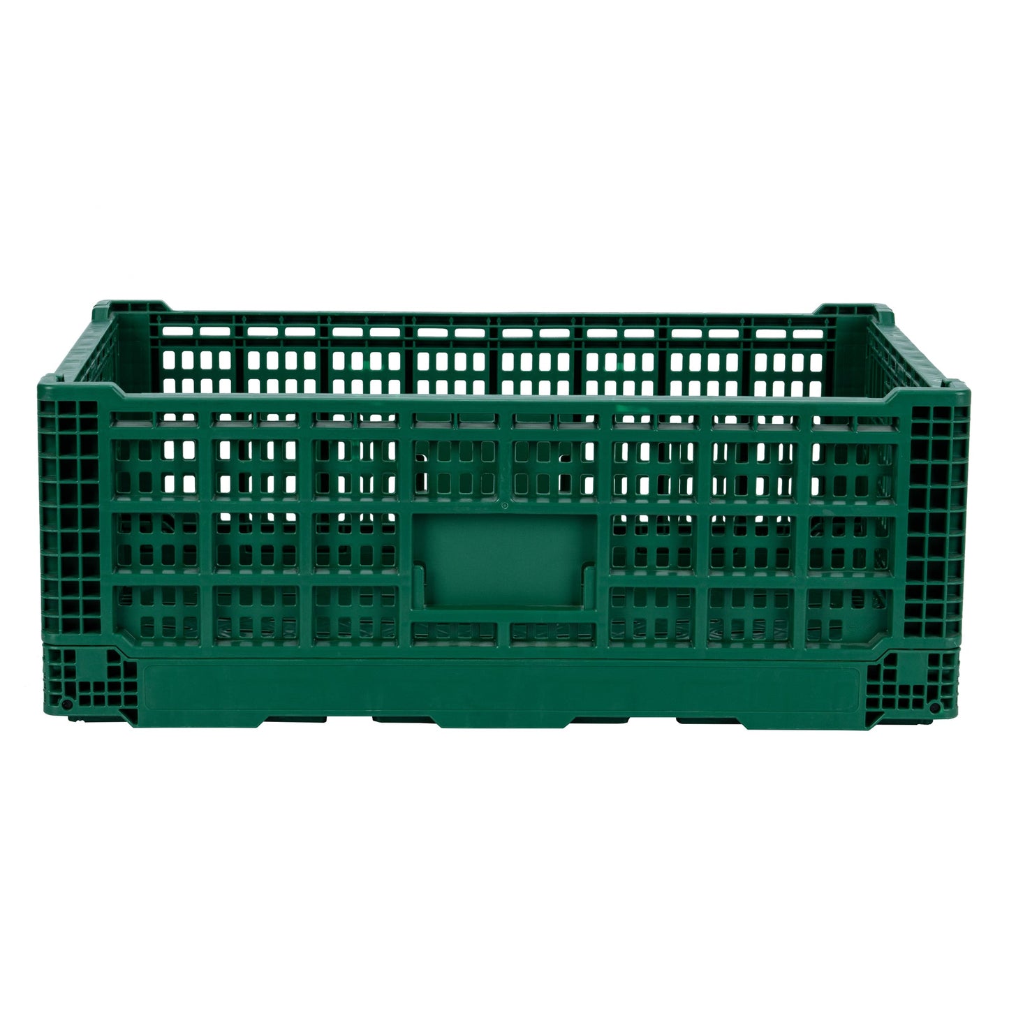 Cater Tek Rectangle Green Plastic 36L Collapsible Milk Crate - Stackable - 23 1/2" x 15 3/4" x 8 1/2" - 1 count box