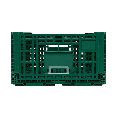 Cater Tek Rectangle Green Plastic 36L Collapsible Milk Crate - Stackable - 23 1/2" x 15 3/4" x 8 1/2" - 1 count box