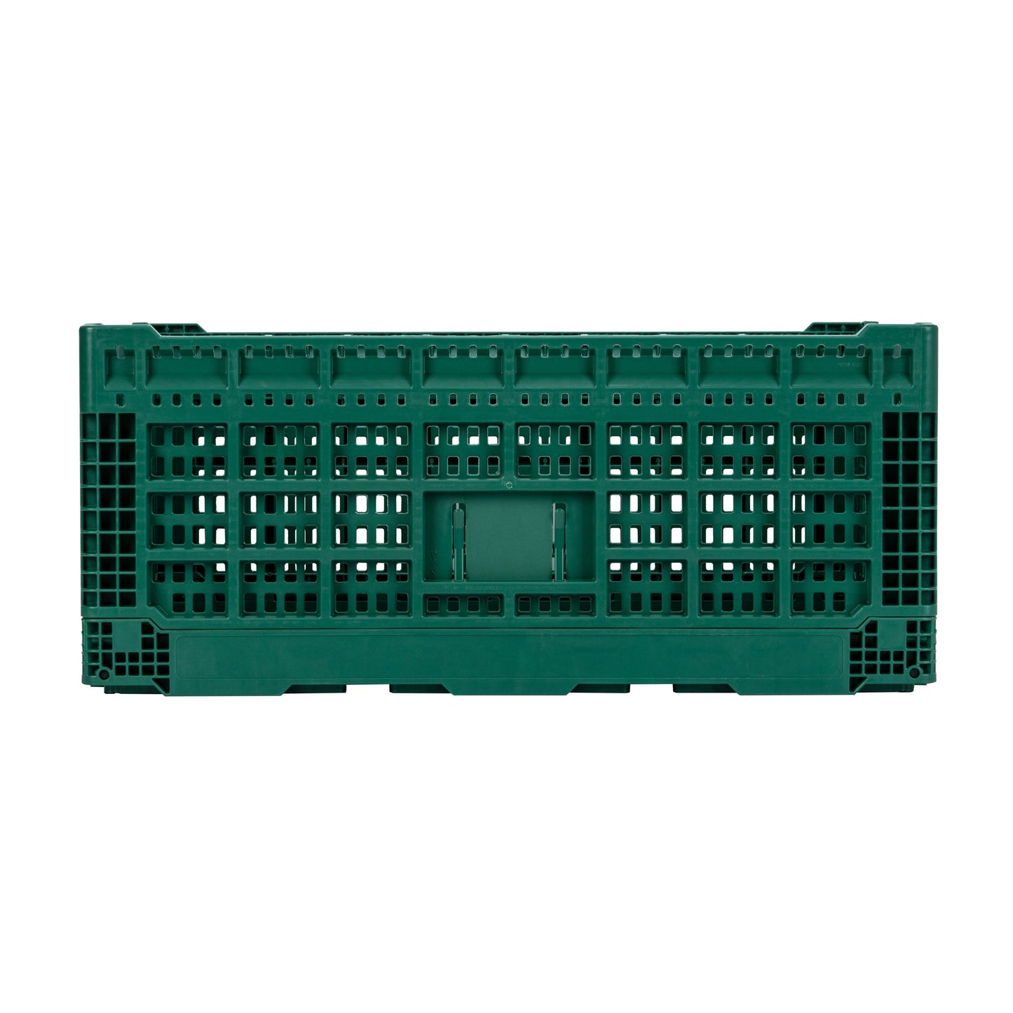 Cater Tek Rectangle Green Plastic 43L Collapsible Milk Crate - Stackable - 23 1/2" x 15 3/4" x 10 1/4" - 1 count box