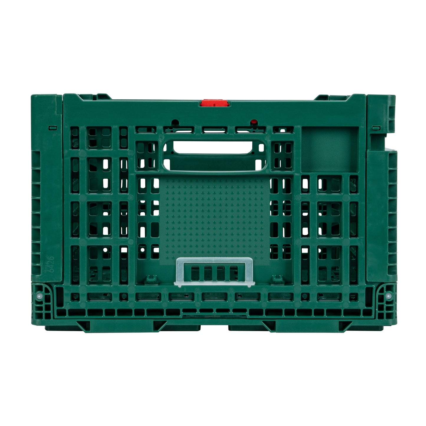 Cater Tek Rectangle Green Plastic 43L Collapsible Milk Crate - Stackable - 23 1/2" x 15 3/4" x 10 1/4" - 1 count box
